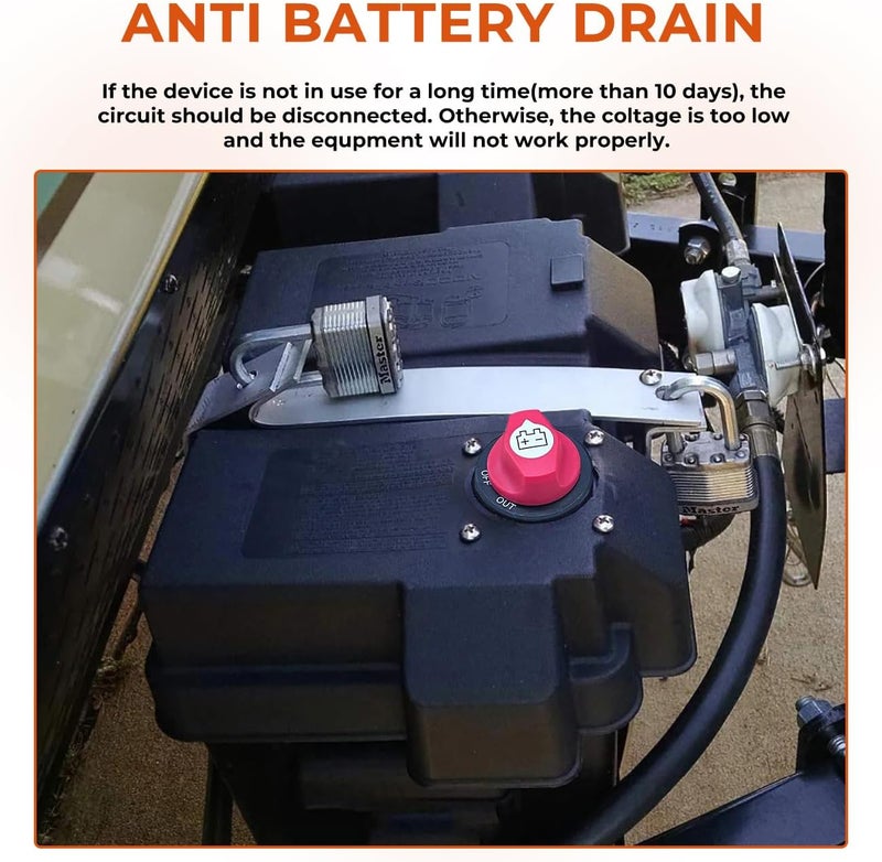 ISINFLASH Battery Disconnect Swicth 12-48V, Battery Master Cut Shut Off Isolator Switch for Marine Boat RV ATV Car Utv Vehicle, Max 32V DC 100A Cont 150A Power Battery Switches (On-Off-Out) (100A) - Image 4
